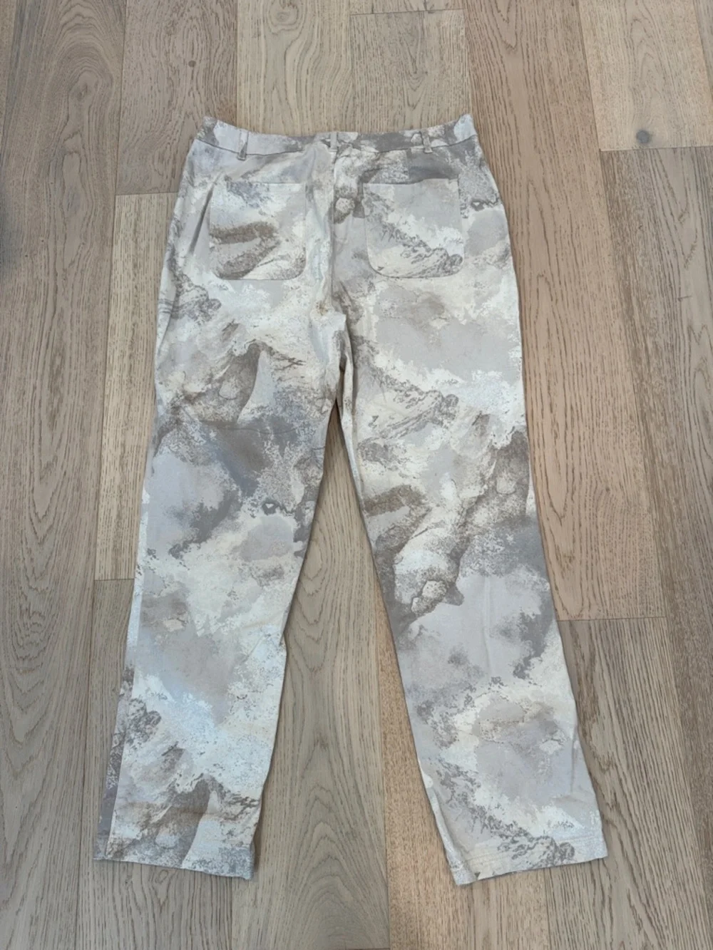 Denim & Co Casual Stone Tones Pattern Women's 14 Pants Front Button‎ Zip NWOT